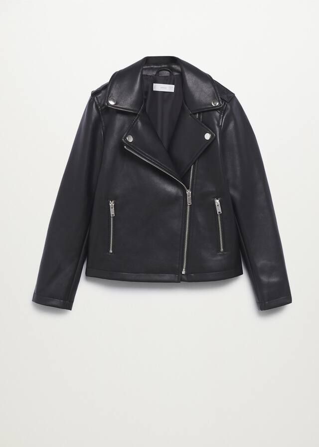 Leather-effect biker jacket | MANGO (US)