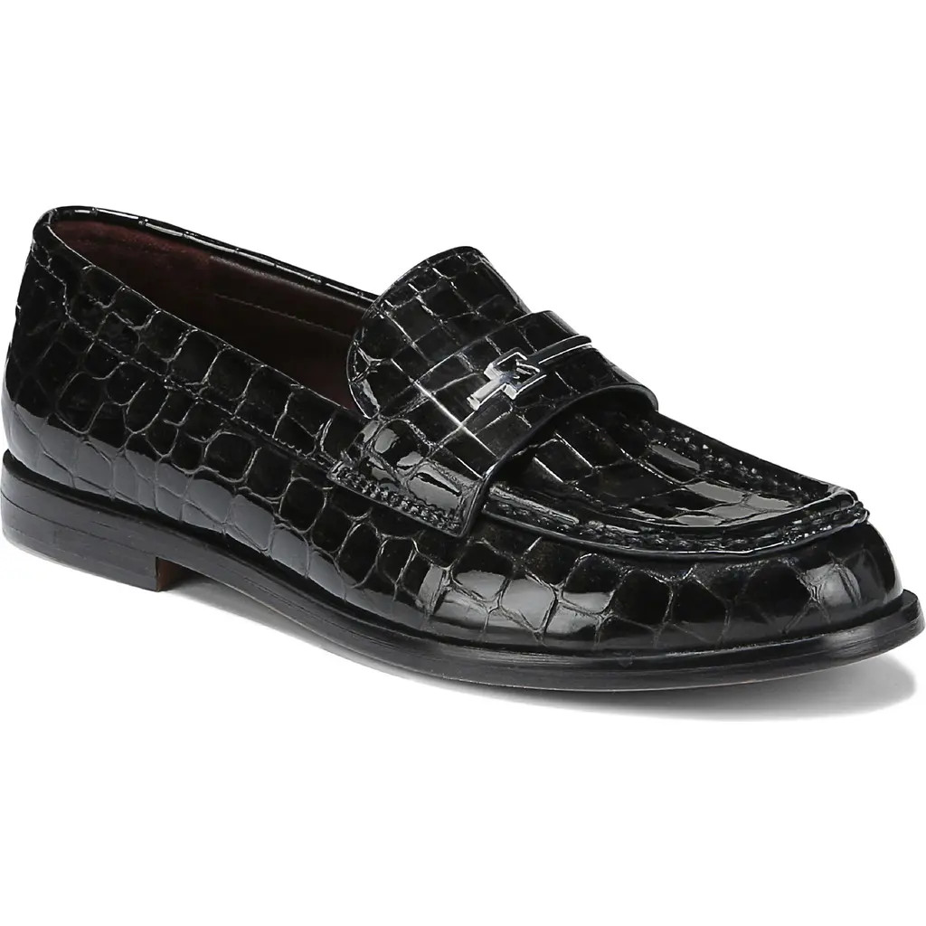 SARTO by Franco Sarto Riley Bit Loafer in Black Croc Patent at Nordstrom, Size 8 | Nordstrom