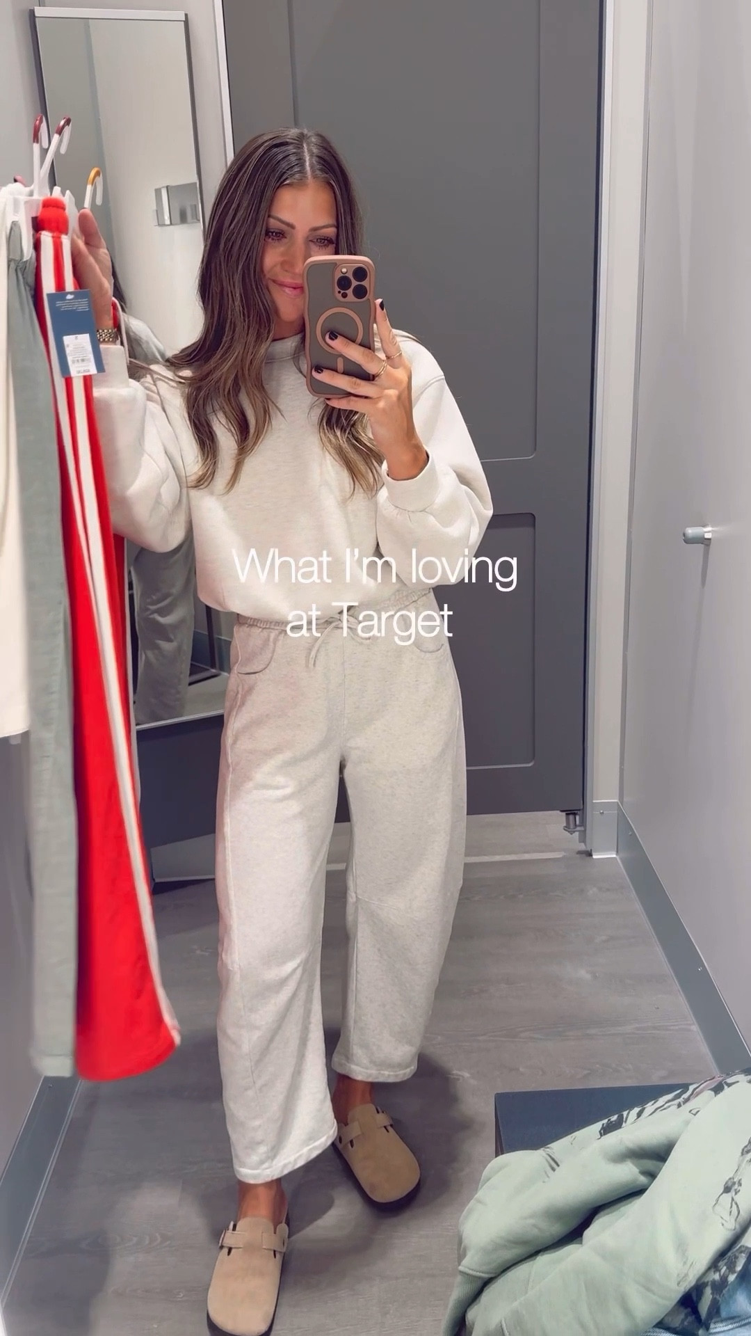 ok, target!!! 🎯😮‍💨 SIZING HELP: I got my true size 2 in the jeans / XS pants. XS tees and sweater / sized up in the sweatshirts for an oversized fit  
I cannot get over these jeans— it’s like Abercrombie & Agolde!! Maybe looks for wayyyy less $$$. Soooo good! The horse sweatshirt reminds me of Abercrombie too. And the Cali tees are SO soft— reminds me of AE, but much less. 👏🏻 Don’t miss out on the green pants.. I’m going to be living in these multiple days a week, no shame!! #targetrun #affordableoutfits 