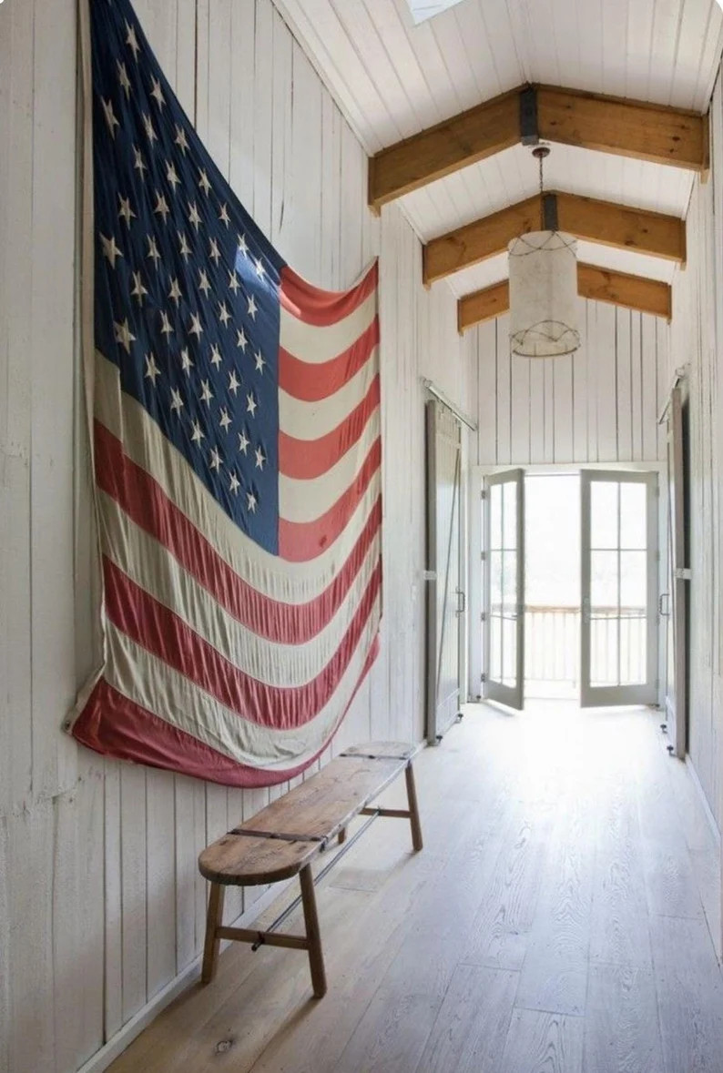 Vintage American Flag, Hand Dyed Vintage American Flag, American Flag, Home Decor American Flag, ... | Etsy (Global)