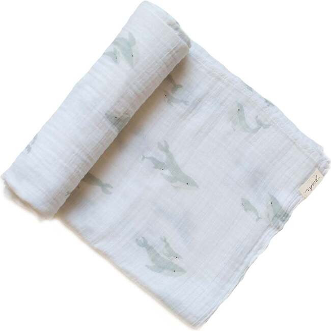 Swaddles | Follow Me Swaddle, Whale | Organic Cotton (Blue) Pehr | Maisonette | Maisonette