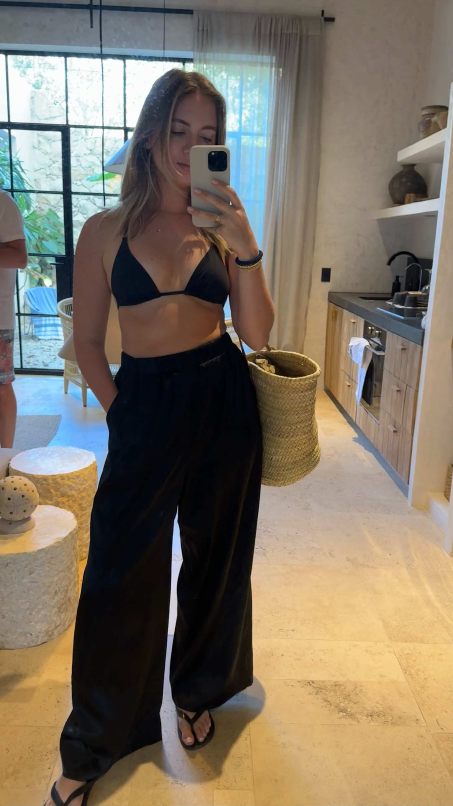 Easy simple beach outfit! Love the woven bag and all black look 

#LTKswim #LTKtravel #LTKfindsunder50