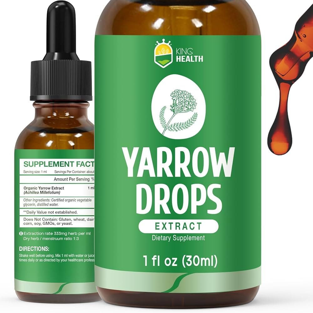 Yarrow Herb Tincture, Organic Yarrow Extract Liquid, 98% Absorption, Vegan, Gluten Free, Non-GMO,... | Amazon (US)