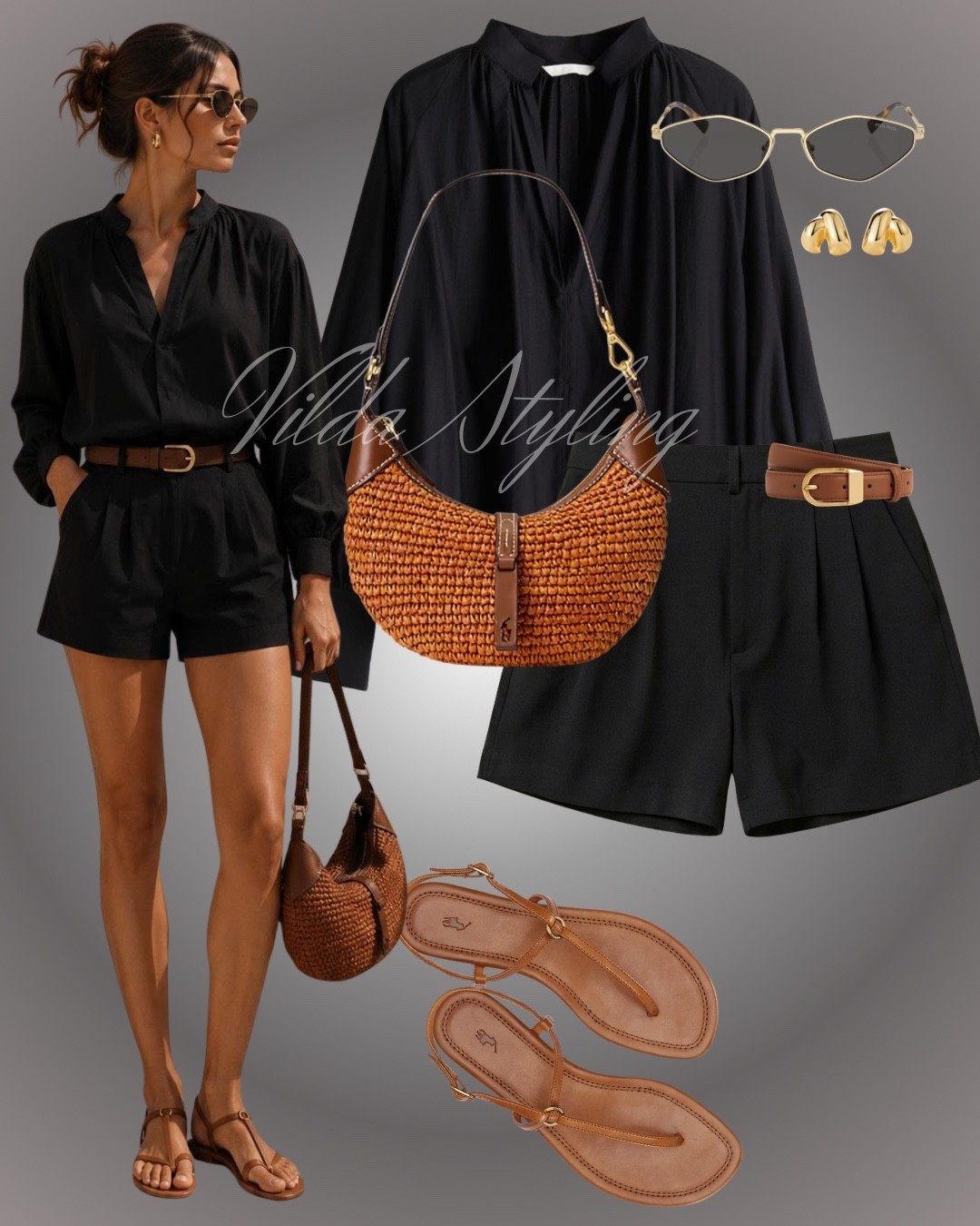 Minimal, elevated, and endlessly wearable. This look will take you from brunch to vacation in style. ✨


black blouse, black shorts, summer outfit, vacation outfit, neutral outfit, effortless style, chic outfit, minimalist fashion, capsule wardrobe, woven bag, raffia bag, tan accessories, leather sandals, gold jewelry, cat eye sunglasses, resort wear, linen look, elevated basics, everyday style, timeless fashion, casual chic, monochrome outfit, European summer style, old money aesthetic, quiet luxury, warm neutrals, women’s fashion, outfit inspiration, summer capsule, vacation style

#LTKsummer #LTKeurope #LTKstyletip