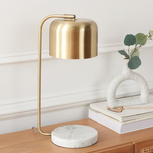 Finley Marble Table Lamp, Brass | One Kings Lane