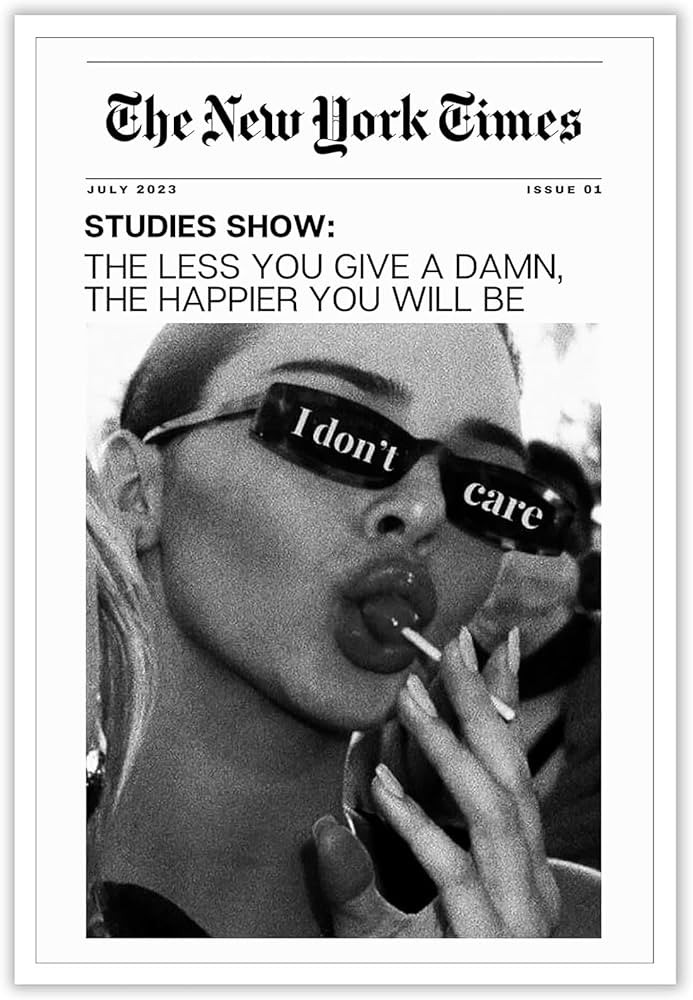 DFAIUY Vintage Black and White Newspaper Canvas Wall Art Trendy The New York Times Poster Funky I... | Amazon (US)