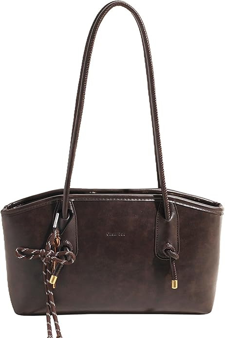 Shoulder Bag for Women Brown Purse Vintage Leather Shoulder Handbag Trendy Everyday Purse with Pe... | Amazon (US)
