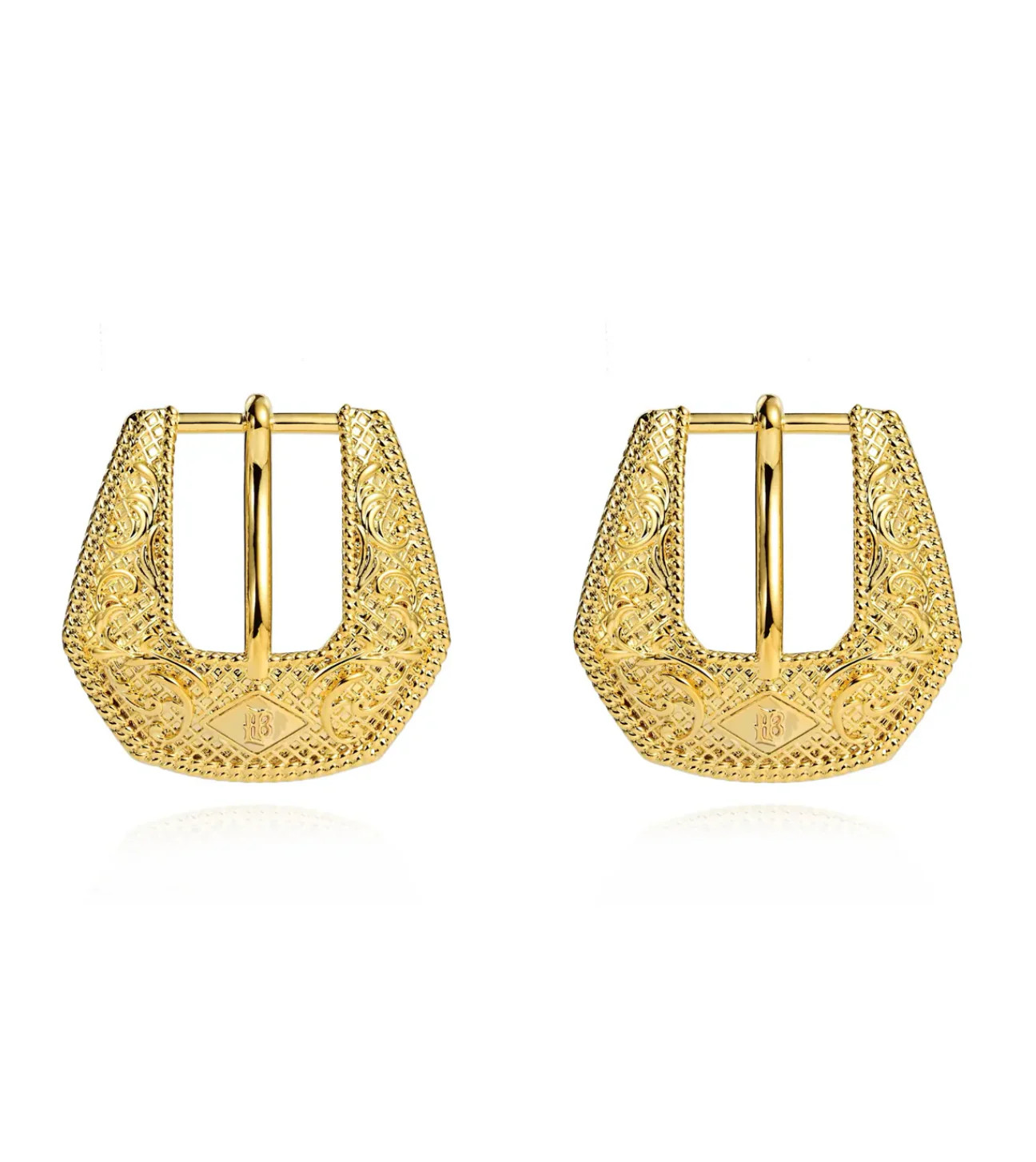 NEW!! Buckle Betty Earrings in Gold | Glitzy Bella