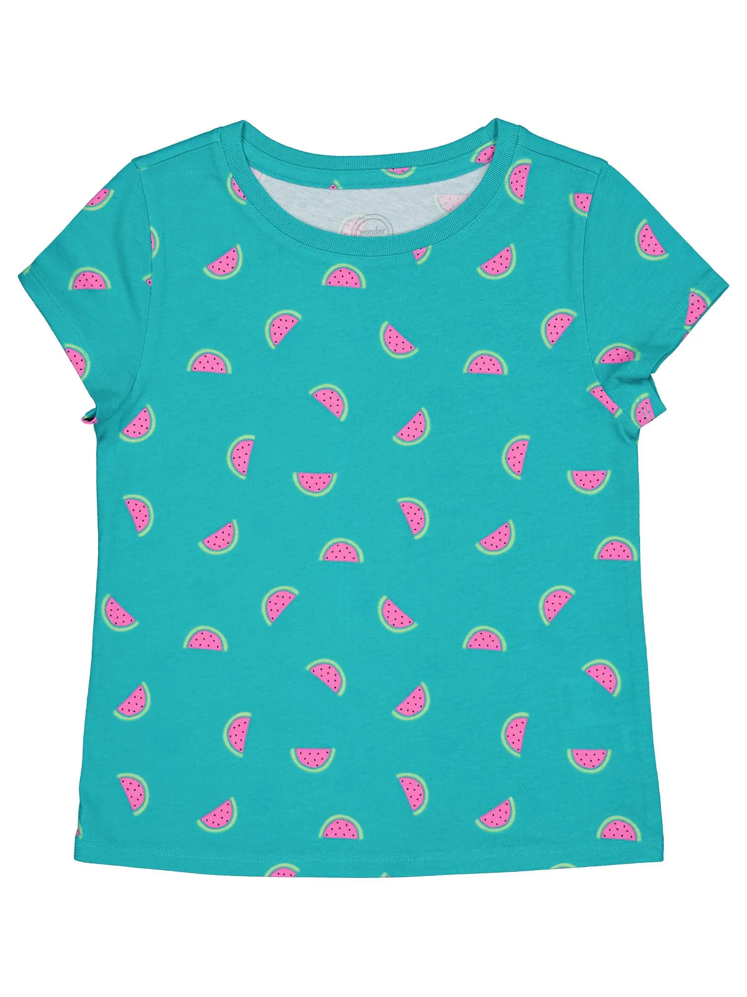 Wonder Nation Girls Kid Tough Tee with Short Sleeves, Sizes 4-18 & Plus - Walmart.com | Walmart (US)