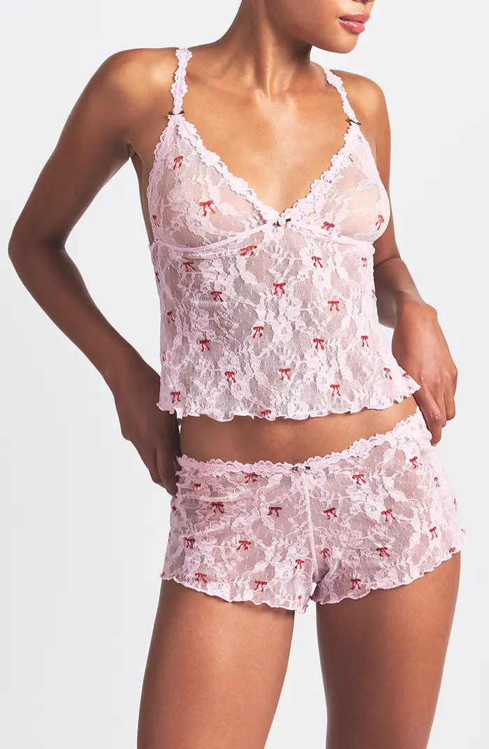Stretch Lace Triangle Camisole & Shorts Set | Nordstrom