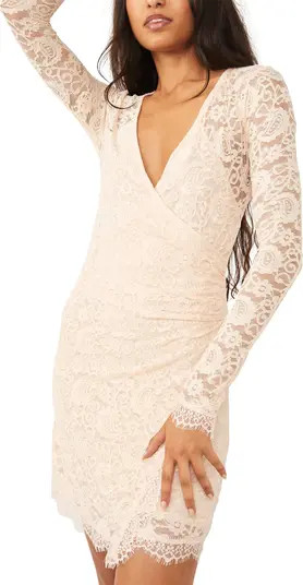 Pearl Lace Long Sleeve Minidress | Nordstrom