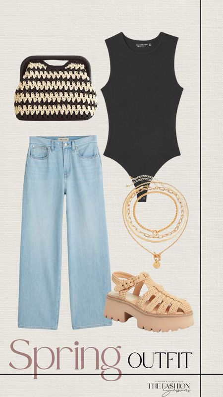 Spring Outfit | Jeans | Neutral Spring Outfit Ideas | Women's Outfit | Fashion Over 40 | Forties Fashion I Sandals | Gold | Amazon | Bodysuit | Casual | Accessories | The Fashion Sessions | Tracy

#LTKSeasonal #LTKshoecrush #LTKstyletip