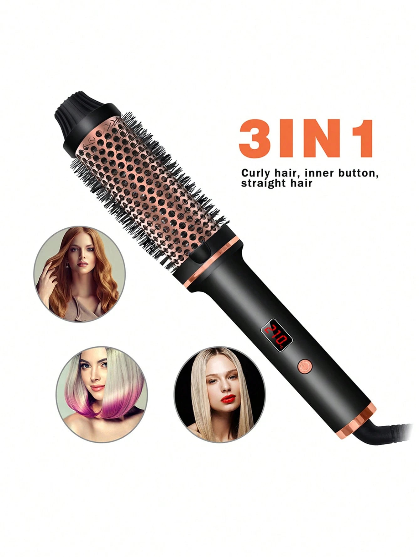 Electric Hot Thermal Hair Comb Straightening Heated Hair Styling Brush Heated Styling Iron Brush ... | SHEIN