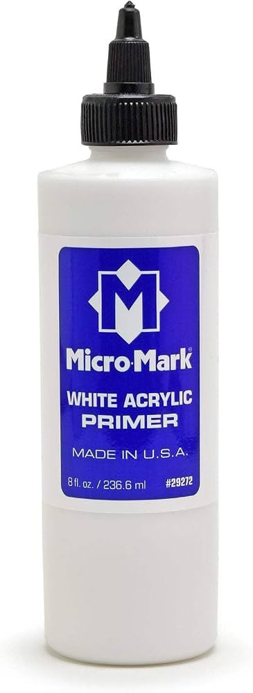 Micro-Mark White Acrylic Primer, 8oz - Made in USA Acrylic Surface Primer for Models, Miniatures,... | Amazon (US)