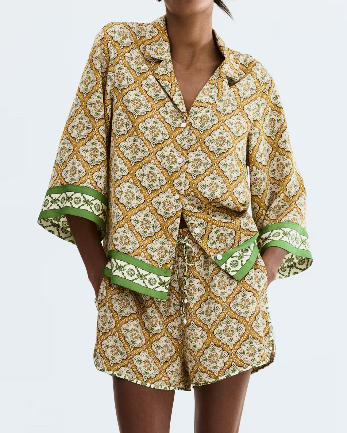 Patterned shirt and shorts marching set
Beach vacation outfit 
Spring break resort wear 

#LTKSeasonal