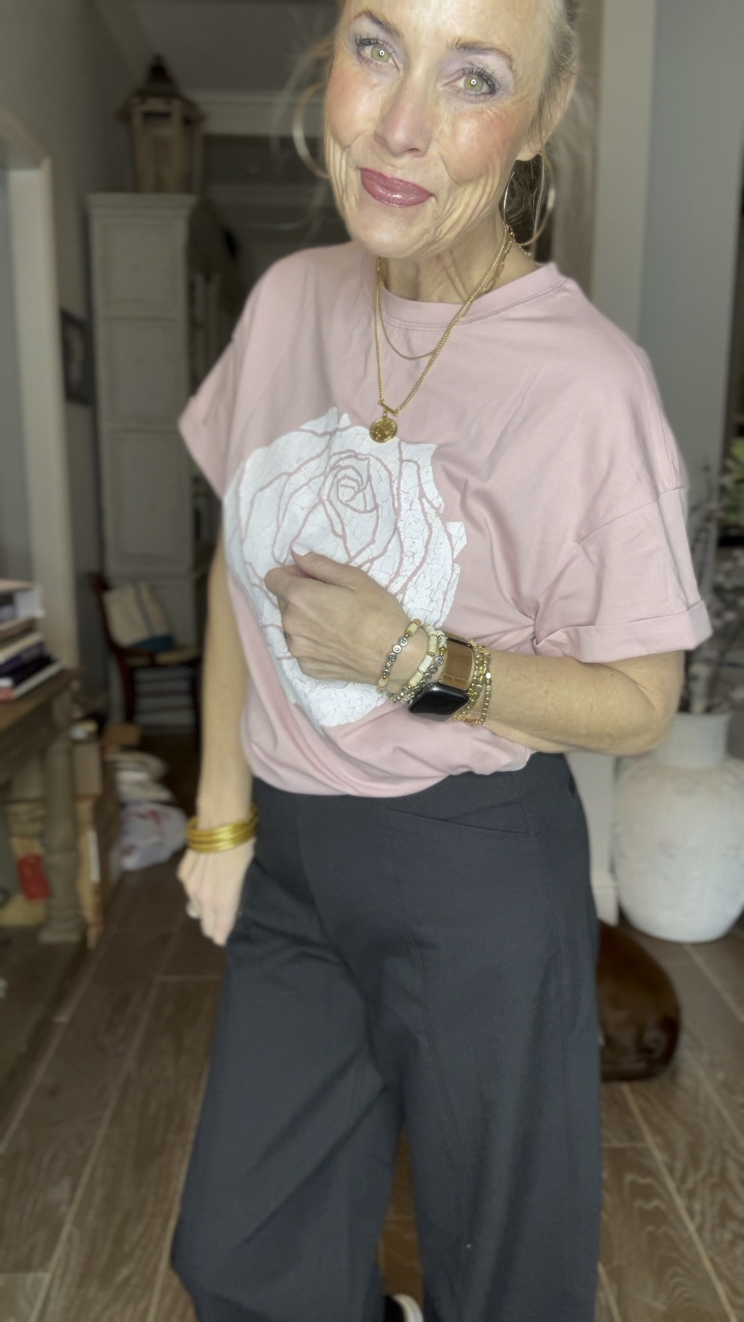 Such a great elevated teacher look. I’m in my true size medium in both the top and pants. 

And the pants are 50% off right now!!

#LTKTreatYourself

#LTKover40 #LTKmidsize #LTKsalealert