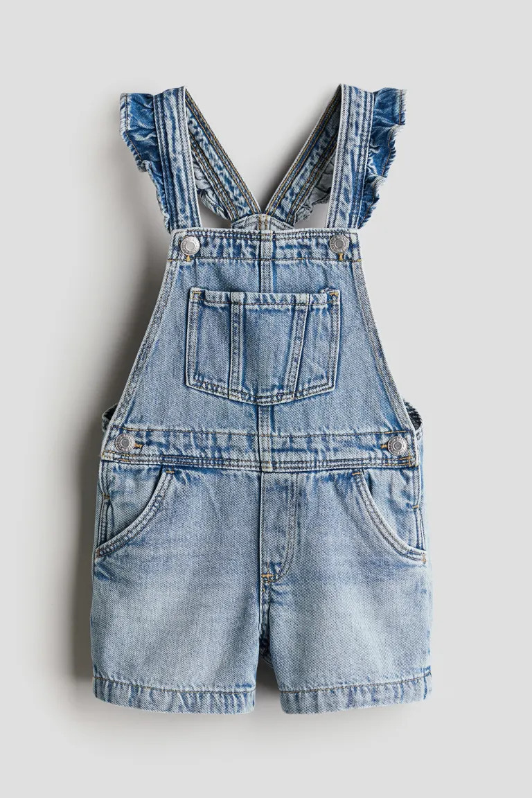 Denim Overall Shorts - Short - Light denim blue - Kids | H&M US | H&M (US + CA)