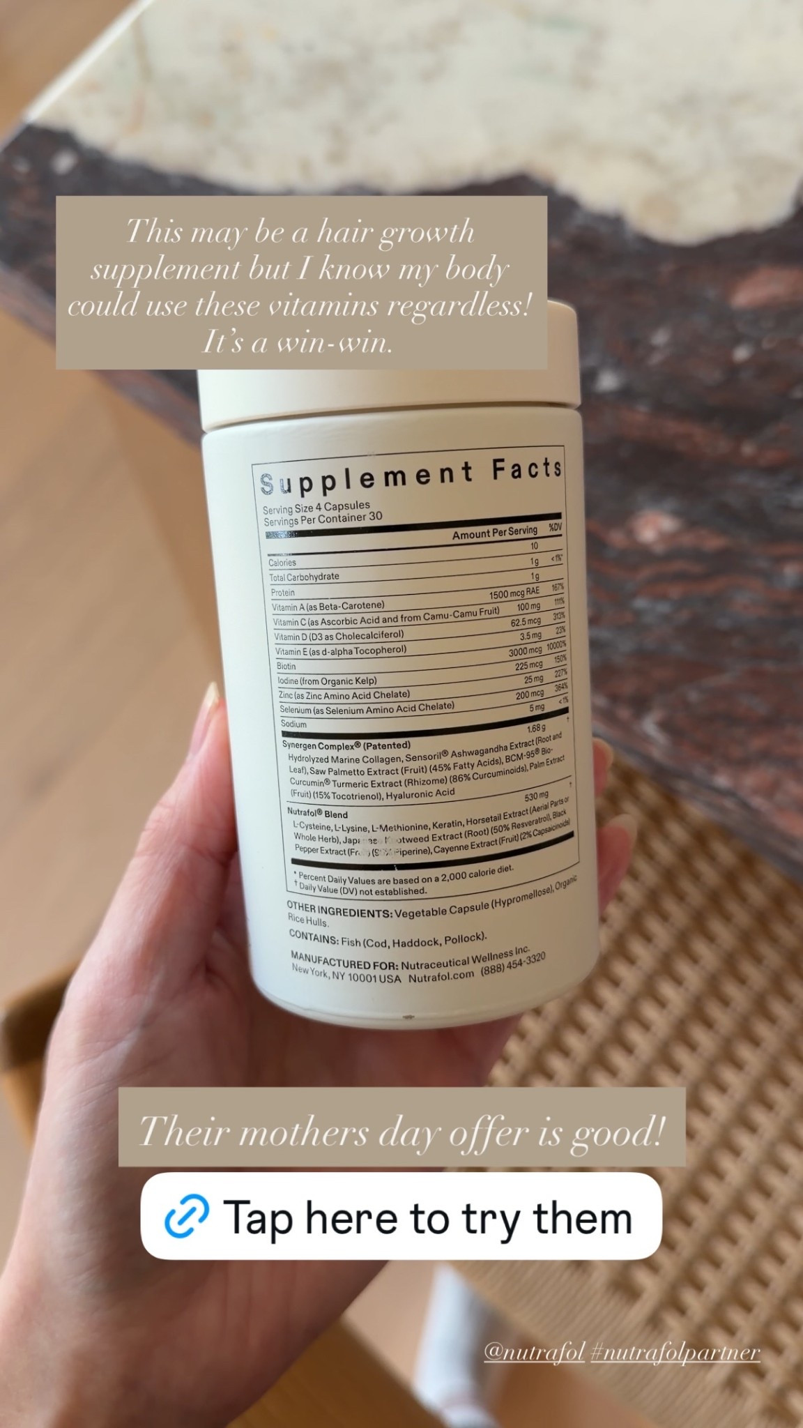 Nutrafol has a special Mothers Day promotion running now

@nutrafol 
#nutrafolpartner 
#haircare
#hairvitamin
#cleanbeauty
#mothersdaygift

#LTKMothersDay #LTKOver40 #LTKBeauty