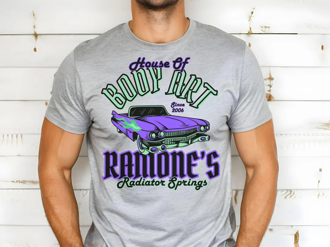 Disney Cars Shirt, Ramone's House of Body Art, Bella Canvas Tee - Etsy | Etsy (Global)