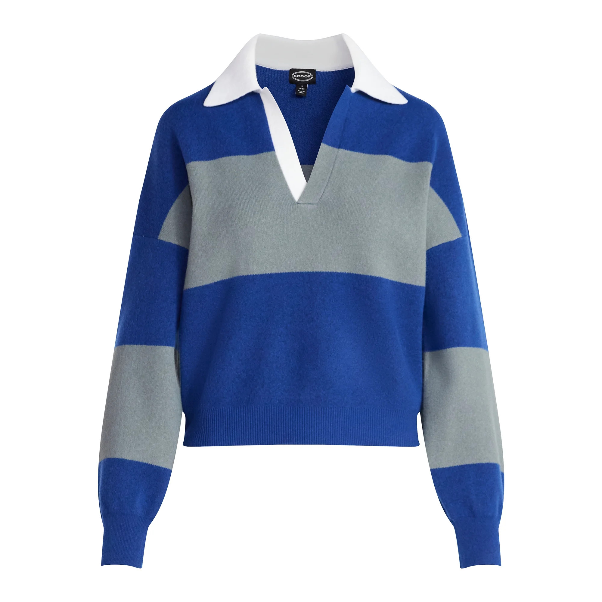 Scoop Women’s and Women’s Plus Oversized Rugby Sweater, Midweight, Sizes XS-4X | Walmart (US)