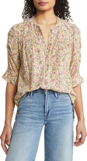 Smocked Elbow Sleeve Blouse | Nordstrom