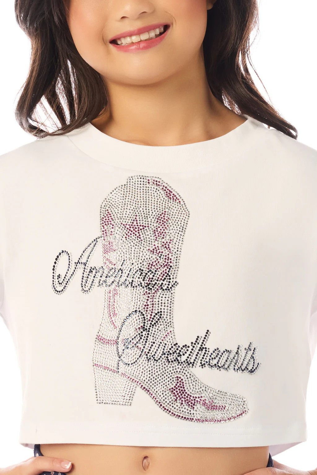 DCC America's Sweethearts Cropped Tee in White | Rebel Athletic