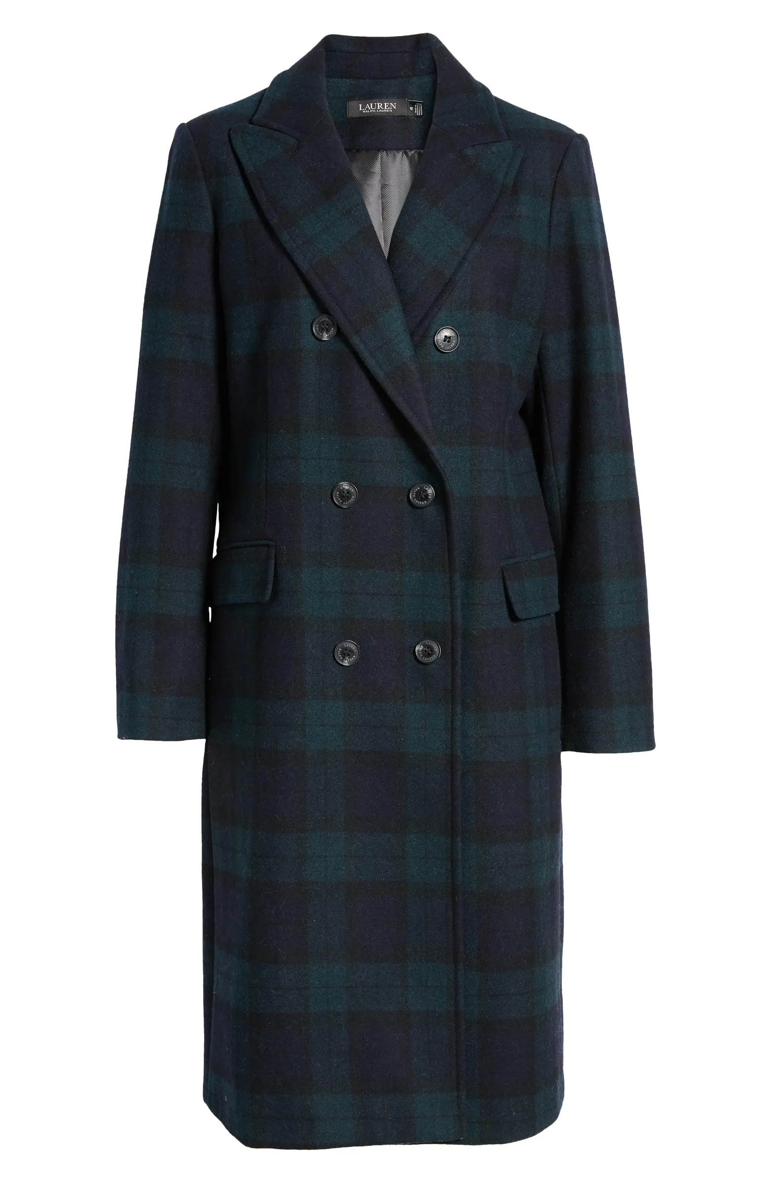 Lauren Ralph Lauren Plaid Wool Blend Coat | Nordstrom | Nordstrom