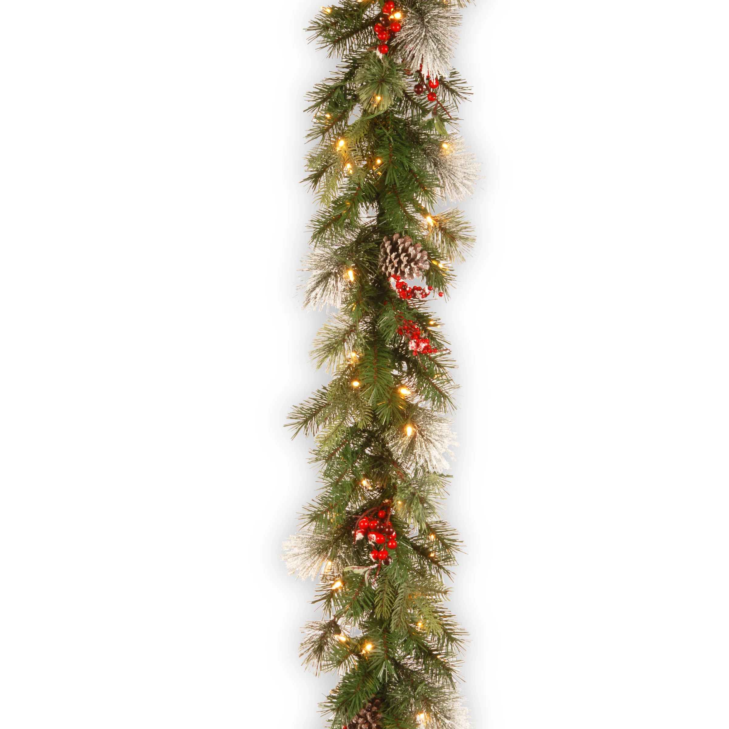 9ft. Wintry Berry Garland with Clear Lights | Wayfair North America