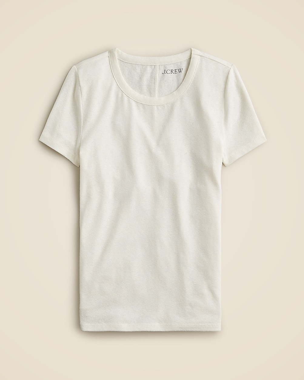 Stretch linen-blend crewneck T-shirt | J. Crew US
