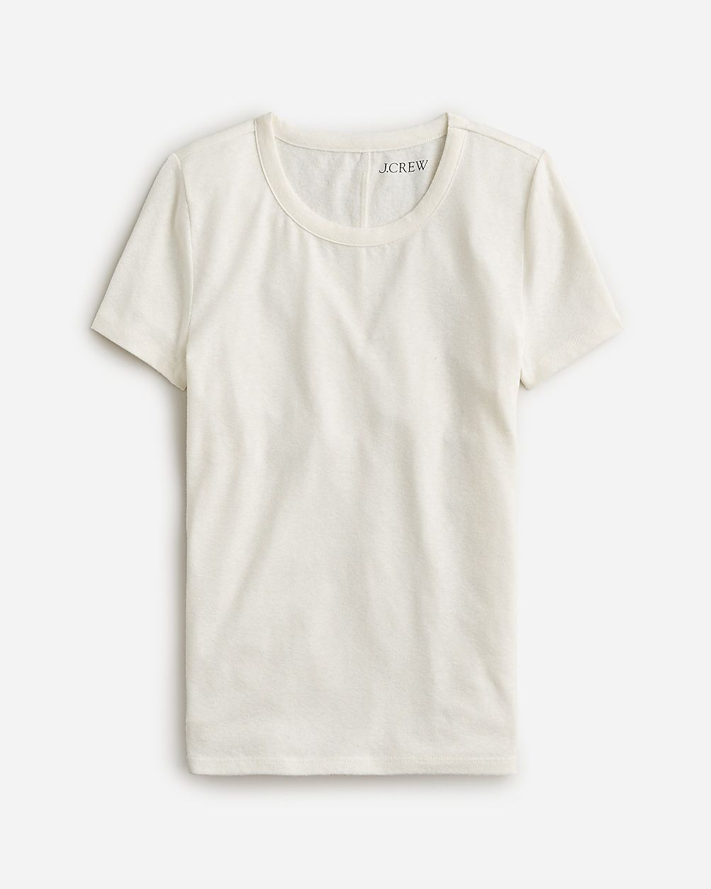 Stretch linen-blend crewneck T-shirt | J.Crew US