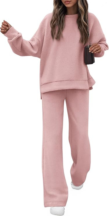 KIRUNDO Fall Sweatsuits Women 2 Piece Outfit Lounge Sets 2026 Matching Airport Oversized Sweatshi... | Amazon (US)