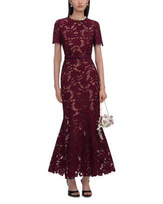 Burgundy Lace Midi Dress | Bloomingdale's (US)