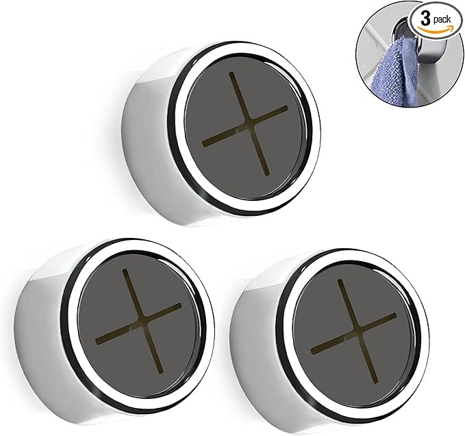 3 Pieces Kitchen Towel Hooks Round Adhesive Dish Towel Hook Premium Chrome Finish & Easy Installa... | Amazon (US)