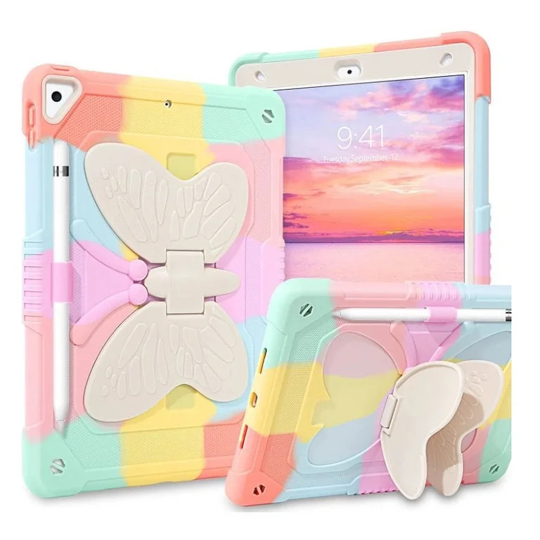 for iPad 9th 8th 7th Generation Case with Kickstand Butterfly Wings Pencil Holder, iPad 10.2 Case... | Walmart (US)
