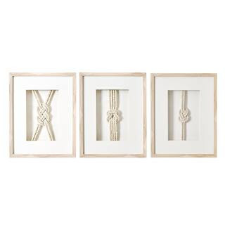 American Art Decor Naut Shore Framed Nautical Knots Wall Decor in Natural 3-piece set - 14" x 11" | Michaels® | Michaels Stores