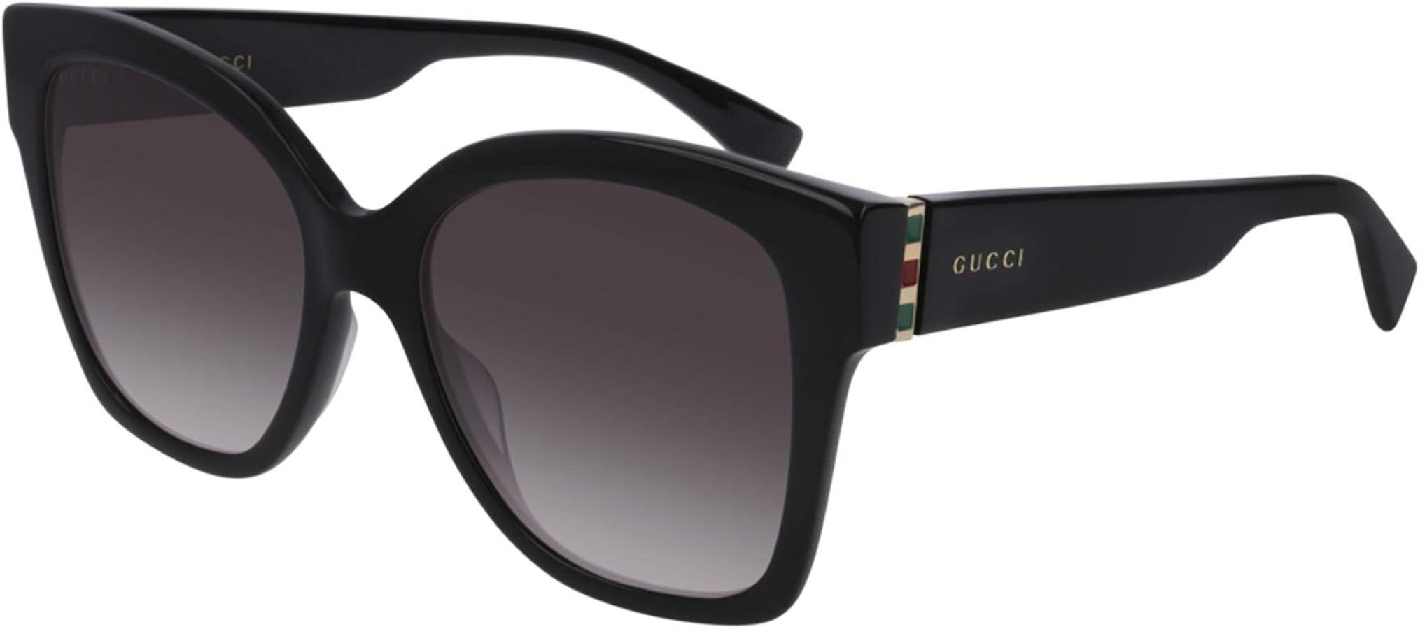 Gucci Women's Web Plaque Sunglasses, Black/Grey Gradient, One Size | Amazon (US)