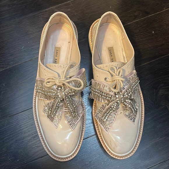 ZARA embellished bow shoes | Poshmark