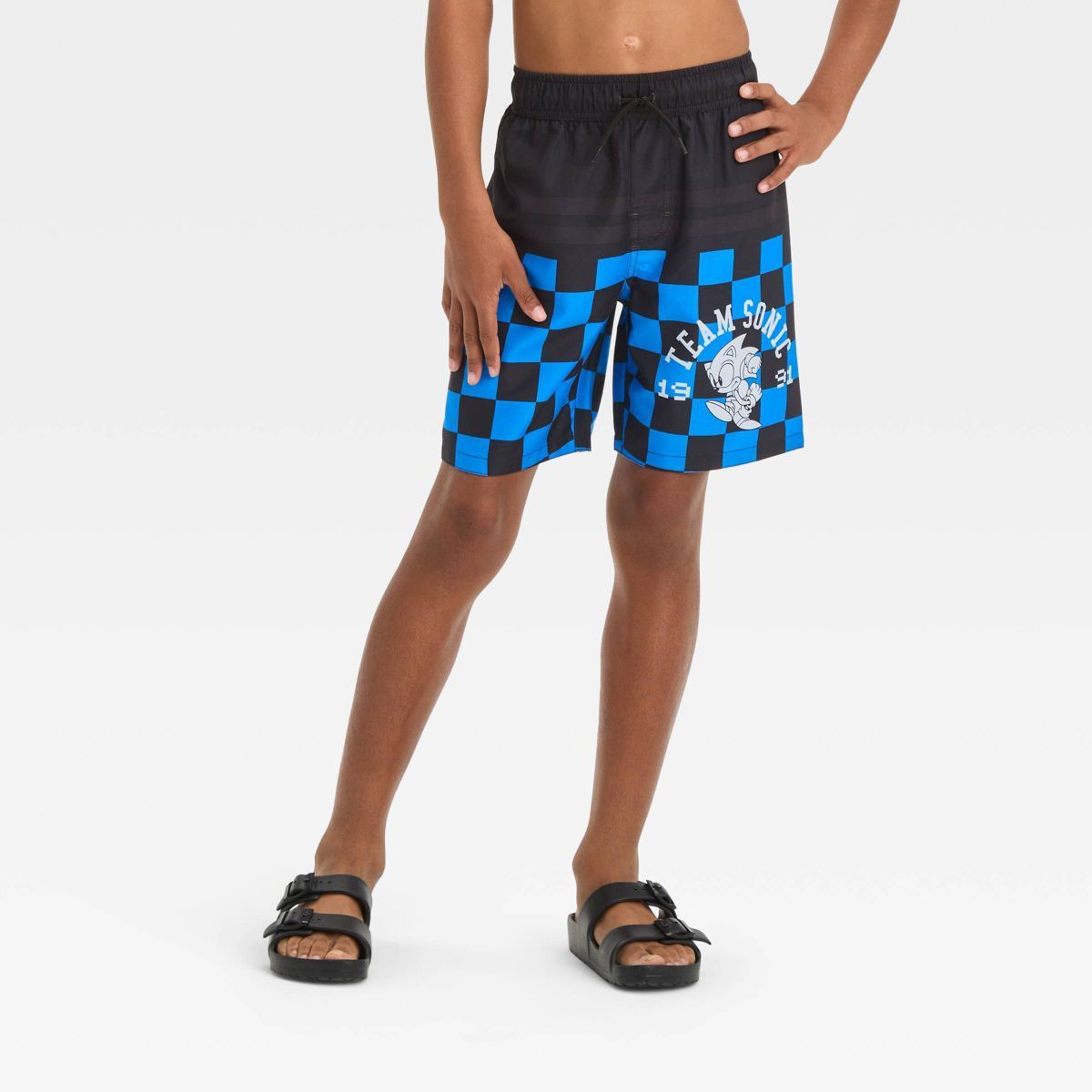 Boys' Sonic the Hedgehog Swim Shorts - Blue/Black | Target