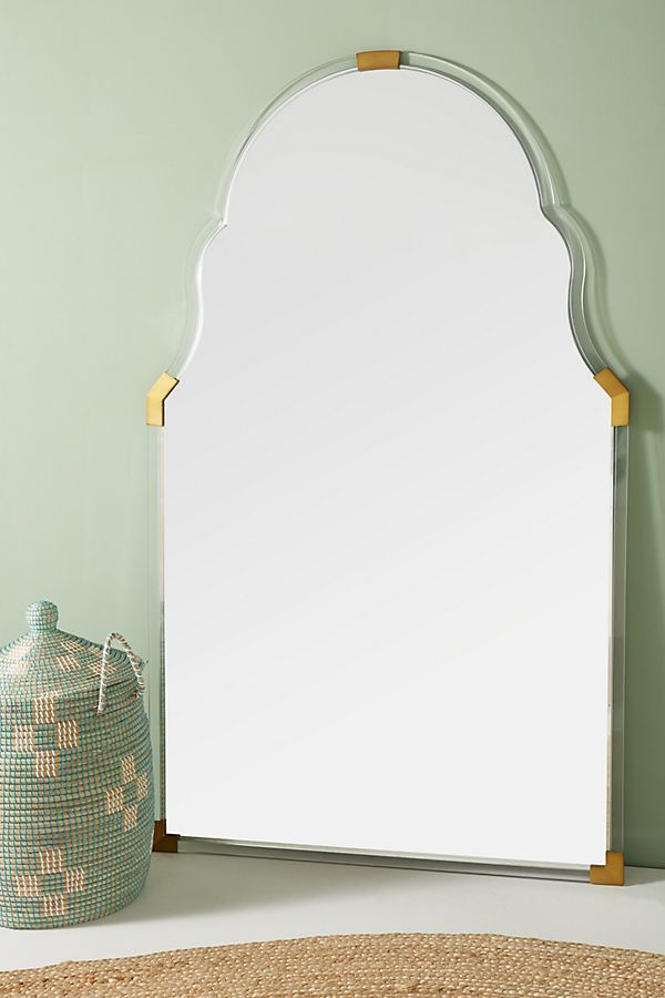 Brass-Capped Mirror | Anthropologie (US)