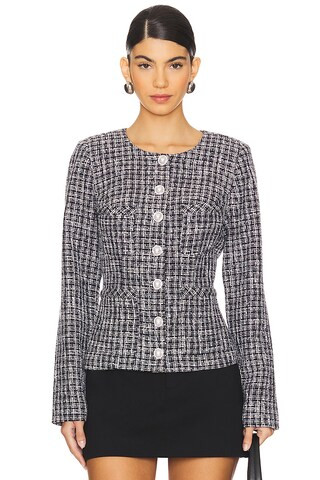 MAJORELLE Evelyn Jacket in Navy & White from Revolve.com | Revolve Clothing (Global)