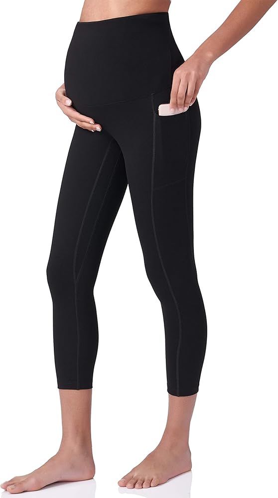 POSHDIVAH Women's Maternity Capri Leggings Over The Belly Pregnancy Workout Active Stretchy Pants... | Amazon (US)