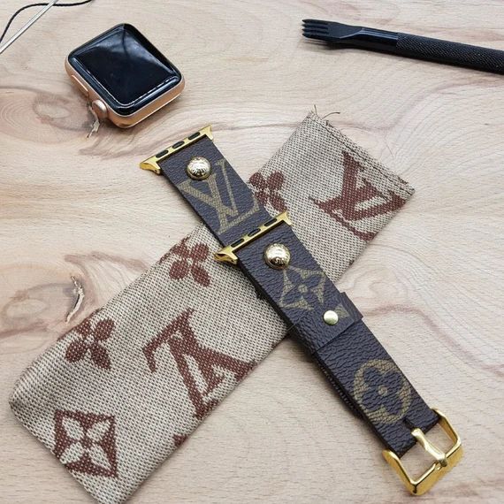Handmade Louis Vuitton, Apple watch band Series 6, 5, 4, 3, 2, 1 | Etsy (US)
