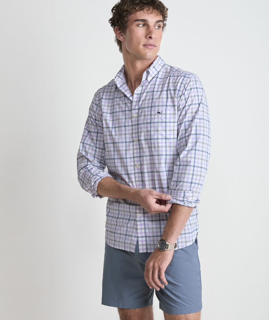 Wayward Tattersall Featherweight Performance Shirt | vineyard vines
