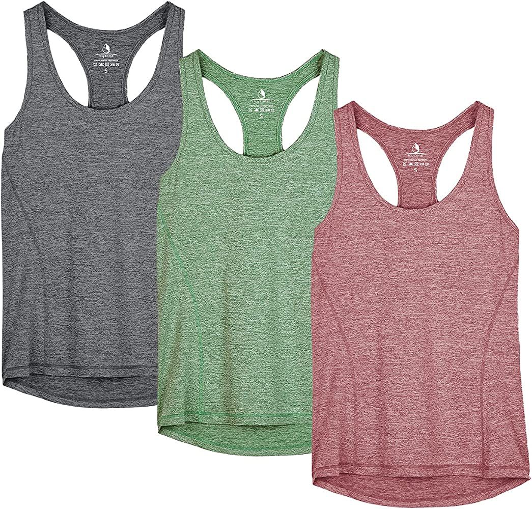 icyzone Workout Tank Tops for Women - Racerback Athletic Yoga Tops, Running Exercise Gym Shirts(Pack | Amazon (US)