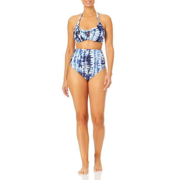 Time and Tru Women's and Women's Plus Vertical Tie Dye Swim Bikini Top | Walmart (US)