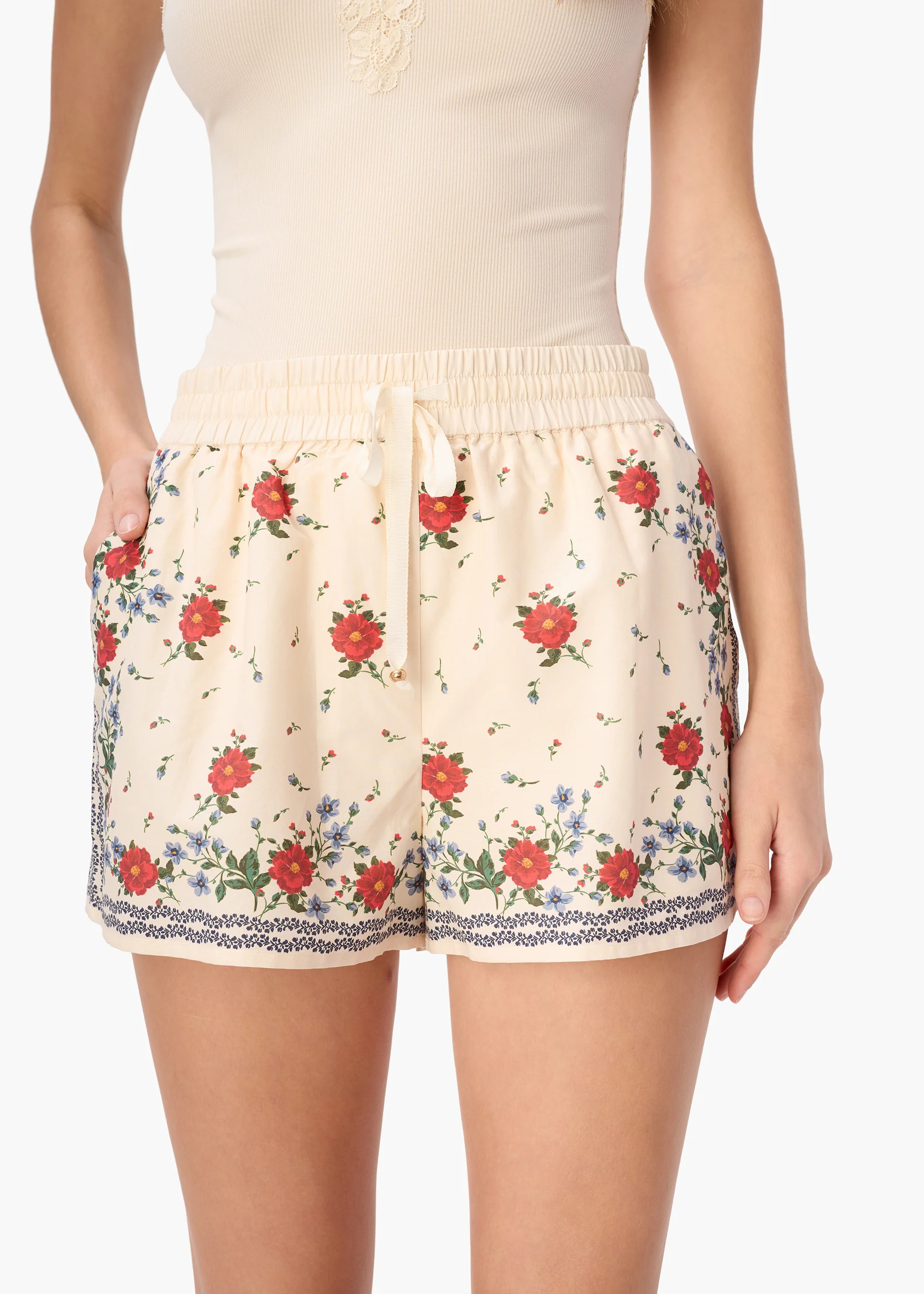 Oslo Silk Cotton Short Heirloom Bandana | CAMI NYC