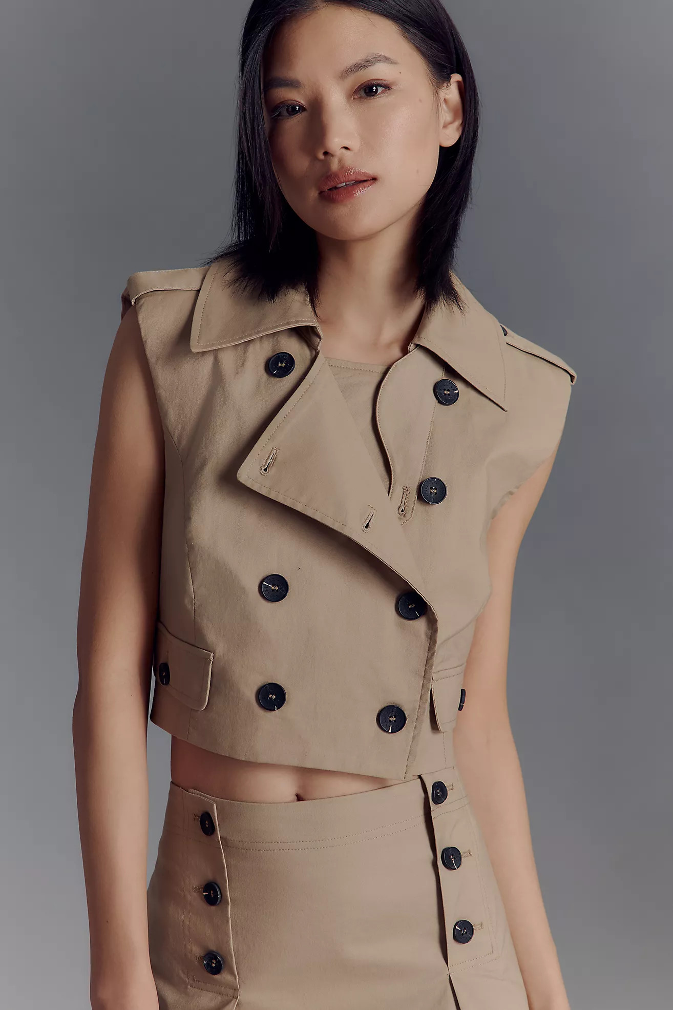 Avec Les Filles Cropped Trench Vest | Anthropologie (US)