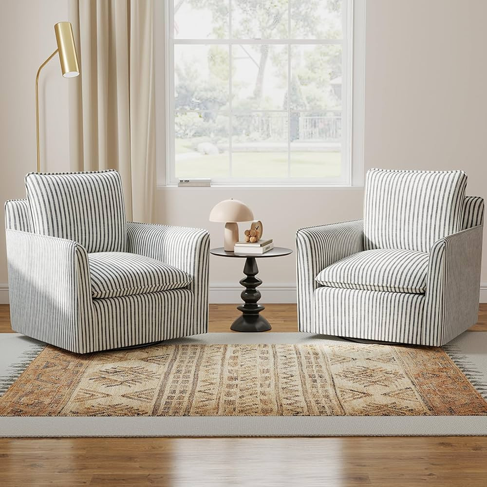 CANMOV Swivel Accent Chair Set of 2, Modern Square Arm Chair with Thick Back Support Cushion & Pa... | Amazon (CA)