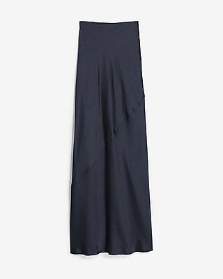 High Waisted Satin Maxi Slip Skirt | Express