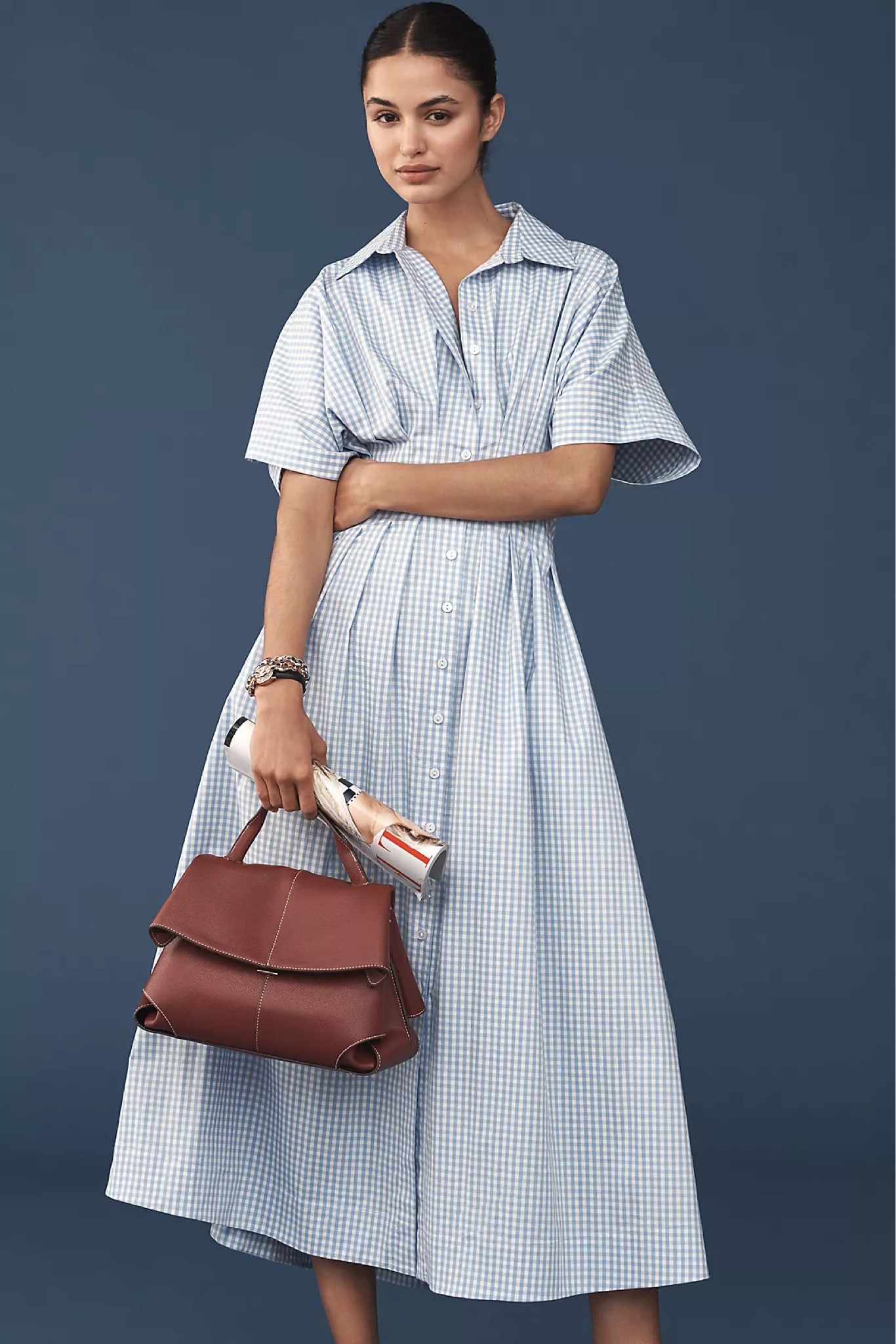Anthropologie gingham summer day dress - gingham midi dress - gingham shirt dress - blue sundress 

#LTKSummerEdit